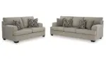 STONEMEADE TAUPE SOFA SET WITH OTTOMAN