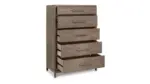 B983-46 FIVE DRAWER CHEST CHRESTNER (ASH)