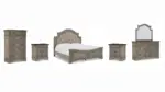 LODENBAY BEDROOM SUITE (BED + 2 NIGHTSTANDS + MIRRORED DRESSER + CHEST OF DRAWERS)