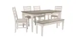SKEMPTON DINING SET WITH 4 CHAIRS AND A BENCH
