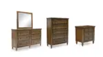 STURLAYNE KING BEDROOM SET (BED + 2 NIGHTSTANDS + MIRRORED DRESSER + CHEST OF DRAWERS)