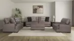 CARETTI 6 SEATER FABRIC SOFA SET WITH OTTOMAN 12398