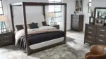 BRECKINGTON BEDROOM SET (BED + 2 NIGHTSTANDS + CHEST OF DRAWERS + MIRRORED DRESSER)