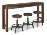 TOORJIN COUNTER HEIGHT DINING SET WITH 3 STOOLS