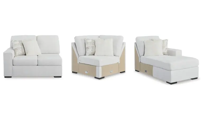 LEIGHELLI SECTIONAL SOFA SET WITH OTTOMAN