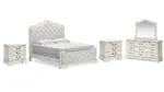 ARLENDYNE BEDROOM SET (BED + 2NIGHTSTANDS + MIRRORED DRESSER)