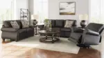 SHADSBURNE LEATHER RECLINING 6 SEATER SOFA SET