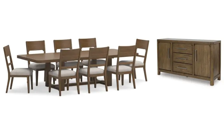 CABALYNN EXTENDABLE DINING SET WITH 8 CHAIRS AND A SERVER