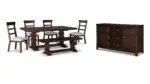 HILLCOT DINING SET WITH 6 CHAIRS AND SERVER