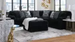 MIDNIGHT MADNESS SECTIONAL SOFA WITH OTTOMAN
