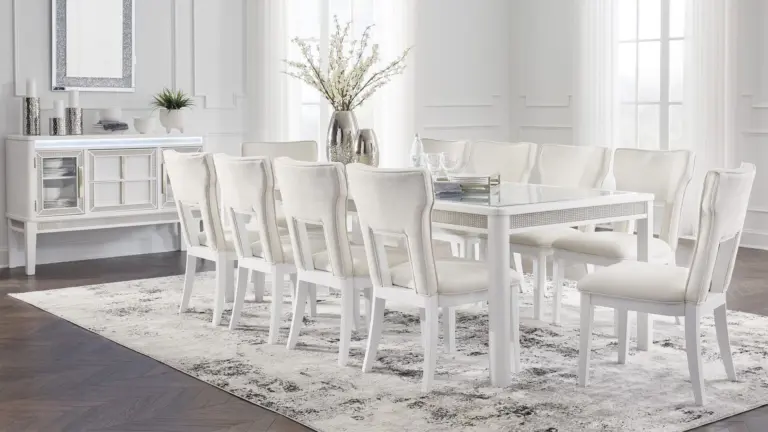 CHALANNA EXTENDABLE DINING SET WITH 10 CHAIRS
