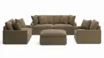 WHITEHAVEN 6 SEATER SOFA SET WITH OTTOMAN - BROWN