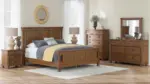 CHADWORTH BEDROOM SET (BED + 2 NIGHSTANDS + CHEST OF DRAWERS + MIRRORED DRESSER)