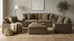 WHITEHAVEN 6 SEATER SOFA SET WITH OTTOMAN - BROWN