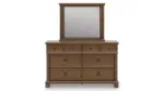 CHADWORTH BEDROOM SET (BED + 2 NIGHSTANDS + CHEST OF DRAWERS + MIRRORED DRESSER)