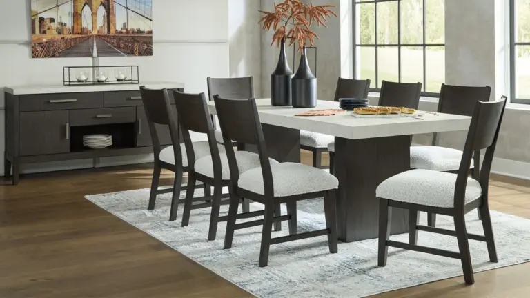WESTONFORT EXTENDABLE DINING SET WITH 8 CHAIRS AND A SERVER