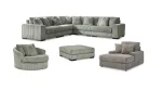 LINDYN SECTIONAL SOFA SET WITH OTTOMAN & SWIVEL CHAIR