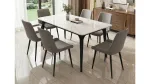 B4S/X-06 DINING TABLE WITH 6 CHAIRS GREY CHAIRS (HIL)