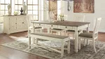 BOLANBURG DINING SET WITH 4 CHAIRS AND A BENCH AND SERVER