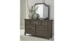 VERAMOND BEDROOM SET (BED + 2 NIGHTSTANDS + MIRRORED DRESSER + CHEST OF DRAWERS)
