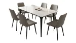 B4S/X-06 DINING TABLE WITH 6 CHAIRS GREY CHAIRS (HIL)