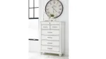 KANWYN BEDROOM SET (BED + 2 NIGHTSTANDS + MIRRORED DRESSER + CHEST OF DRAWERS)