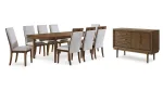 LYNCOTT EXTENDABLE DINING SET WITH 8 CHAIRS AND A SERVER