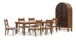 CHADWORTH EXTENDABLE DINING SET WITH 6 CHAIRS AND A DISPLAY CABINET