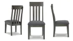 HALLANDEN EXTENDABLE DINING SET WITH 6 CHAIRS AND A SERVER