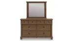 CHADWORTH BEDROOM SET (BED + 2 NIGHSTANDS + CHEST OF DRAWERS + MIRRORED DRESSER)