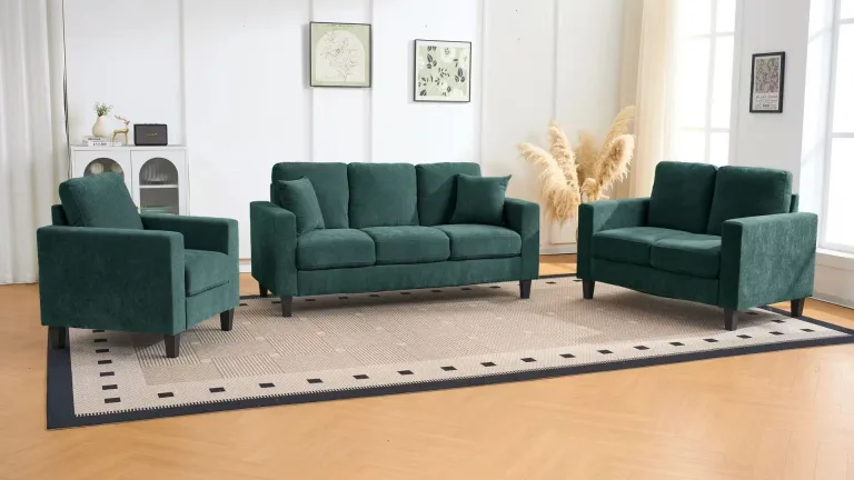 TY5001-ZD8302-20 SOFA SET 6PAX DARK GREEN (ANJ)