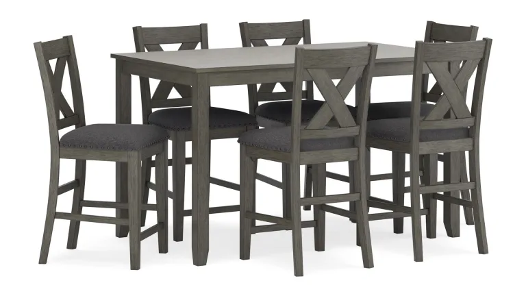CAITBROOK COUNTER HEIGHT DINING SET WITH 6 CHAIRS